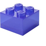 Room Copenhagen LEGO Storage Brick 4 Top Lid Glitter, Boîte de rangement Violet/transparent
