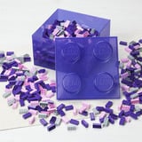 Room Copenhagen LEGO Storage Brick 4 Top Lid Glitter, Boîte de rangement Violet/transparent