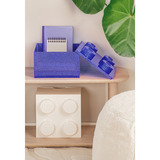 Room Copenhagen LEGO Storage Brick 4 Top Lid Glitter, Boîte de rangement Violet/transparent
