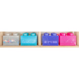 Room Copenhagen LEGO Storage Brick 4 Top Lid Glitter, Boîte de rangement Violet/transparent