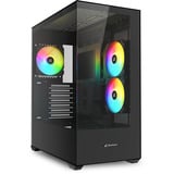 Sharkoon  boîtier midi tower Noir | 2x USB-A | RGB | Verre Trempé