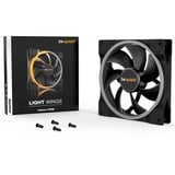 be quiet! Light Wings PWM 140 mm, Ventilateur de boîtier Noir, Ventilateur, 14 cm, 1500 tr/min, 23,3 dB, 56 cfm, 95,14 m³/h