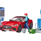 bruder Station service bworld avec véhicule et station de lavage, Figurine 62111