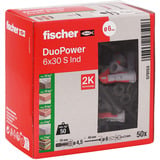 fischer Cheville DuoPower 6x30 S Gris clair/Rouge