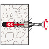 fischer Cheville DuoPower 6x30 S Gris clair/Rouge