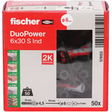 fischer Cheville DuoPower 6x30 S Gris clair/Rouge