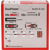 fischer Cheville DuoPower 6x30 S Gris clair/Rouge