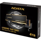 ADATA LEGEND 960 MAX 4 To M.2 PCI Express 4.0 NVMe 3D NAND SSD Gris foncé/Or, 4 To, M.2, 7400 Mo/s