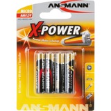 Ansmann Micro / AAA / LR03 Batterie à usage unique Alcaline Batterie à usage unique, AAA, Alcaline, 1,5 V, 4 pièce(s), Noir