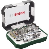 Bosch 2 607 017 322 embout de tournevis 26 pièce(s), Clè dynamométrique Vert, 26 pièce(s), Hex (métrique), Cruciforme, PZ 1, PZ 2, PZ 3, PH 1/2/2/3, PZ 1/2/3, S 4/5/6, T 10/15/20/25/30, HEX 3/4/5/6, 314 g, 125 mm