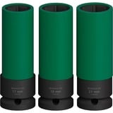 Bosch Set d'embouts à douille d'impact PRO 1/2", 3 pièces, Clés mixtes à cliquet Noir