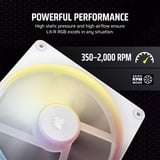 Corsair iCUE LINK LX140-R RGB PWM Reverse Fan, Ventilateur de boîtier Blanc, 4 broches PWM