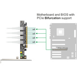 DeLOCK Carte PCI Express x16 vers 4 x interne SFF-8654 4i NVMe 