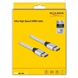 DeLOCK HDMI à très haut débit, Câble Argent, 1 mètre, 8K 60Hz, 48 Gbps