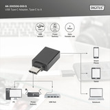 Digitus Adaptateur USB Type-C, Type-C - A Noir