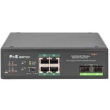 Digitus Commutateur industriel Gigabit PoE+ 4 ports avec 2 ports de liaison montante SFP, Switch Non-géré, Gigabit Ethernet (10/100/1000), Connexion Ethernet, supportant l'alimentation via ce port (PoE)