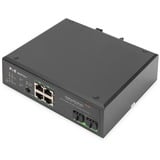 Digitus Commutateur industriel Gigabit PoE+ 4 ports avec 2 ports de liaison montante SFP, Switch Non-géré, Gigabit Ethernet (10/100/1000), Connexion Ethernet, supportant l'alimentation via ce port (PoE)