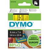 Dymo D1 - Standard Étiquettes - Noir sur jaune - 6mm x 7m, Ruban Noir sur jaune, Polyester, Belgique, -18 - 90 °C, DYMO, LabelManager, LabelWriter 450 DUO
