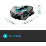 GARDENA smart SILENO life Tondeuse à gazon robot Batterie Noir, Bleu, Gris, Robot tondeuse Gris/Turquoise, Tondeuse à gazon robot, 750 m², 22 cm, 2 cm, 5 cm, Traction arrière