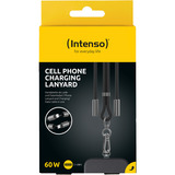 Intenso Cell Phone Charging Lanyard 7991000, Câble Noir