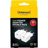 Intenso Power Adapter W30C 2-pack GaN chargeur Blanc, 1x USB-C