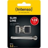 Intenso Slim Line lecteur USB flash 128 Go USB Type-A 3.2 Gen 1 (3.1 Gen 1) Noir, Clé USB Noir, 128 Go, USB Type-A, 3.2 Gen 1 (3.1 Gen 1), 100 Mo/s, Casquette, Noir