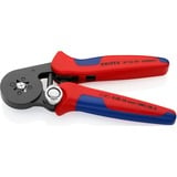 KNIPEX Pince à sertir auto-ajustable pour embouts de câble 97 53 04 Rouge/Bleu, avec accès latéral