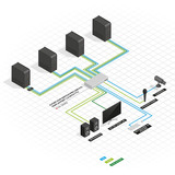 Lindy Commutateur KVM 4 ports, Switch KVM Blanc