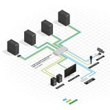 Lindy Commutateur KVM 4 ports, Switch KVM Blanc