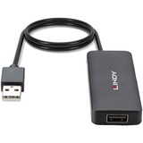 Lindy Hub USB 2.0 4 ports USB 2.0, USB 2.0, 480 Mbit/s, Noir, Plastique, Câble rond