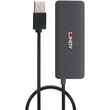 Lindy Hub USB 2.0 4 ports USB 2.0, USB 2.0, 480 Mbit/s, Noir, Plastique, Câble rond