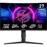 MSI MPG 275CQRXFDE écran plat de PC 68,6 cm (27") 2560 x 1440 pixels Wide Quad HD Noir Moniteur gaming incurvé  Noir, 68,6 cm (27"), 2560 x 1440 pixels, Wide Quad HD, 0,5 ms, Noir