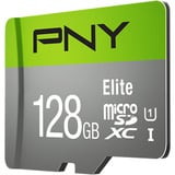 PNY Elite microSD 128 GB, Carte mémoire Gris/Vert