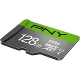 PNY Elite microSD 128 GB, Carte mémoire Gris/Vert