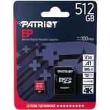 Patriot EP Series 512 GB microSDXC, Carte mémoire Rouge/Noir