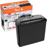 Peach PS400-11 destructeur de papier Découpage en bandes 72 dB Noir, Argent, Broyeur de document Noir, Découpage en bandes, 13 L, 72 dB, 2500 mm/min, 7 feuilles, Noir, Argent