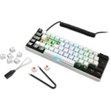 Sharkoon SGK50 S4 clavier USB QWERTZ Allemand Blanc, clavier gaming Blanc/Noir, Layout DE, Kailh Blue, 60%, USB, QWERTZ, LED RGB, Blanc