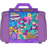 Spin Master Kinetic Sand, Coffret palais de sirène, 934 g de sable à modeler scintillant (mauve fluo, turquoise scintillant et sable de plage), bac à sable repliable réutilisable et outils, jouets sensoriels pour enfants à partir de 3 ans, Jeu de sable