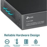 TP-Link TL-SL1218MP commutateur réseau Non-géré Fast Ethernet (10/100) Connexion Ethernet, supportant l'alimentation via ce port (PoE) Noir, Switch Noir, Non-géré, Fast Ethernet (10/100), Connexion Ethernet, supportant l'alimentation via ce port (PoE), Grille de montage