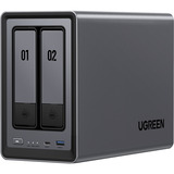 UGREEN DXP2800 Bundle avec 2x Toshiba N300 4 TB (MN10ADA400ES), NAS Gris/Noir
