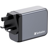 Verbatim GNC-200 Universel Noir, Gris Secteur Charge rapide Intérieure Gris, 3x USB-C, 1x USB-A, Intérieure, Secteur, 21 V, Noir, Gris