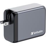 Verbatim GNC-200 Universel Noir, Gris Secteur Charge rapide Intérieure Gris, 3x USB-C, 1x USB-A, Intérieure, Secteur, 21 V, Noir, Gris