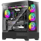 Xilence Flare X909.ARGB boîtier midi tower Noir | 2x USB-A | 1x USB-C | RGB | Verre Trempé