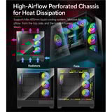 Xilence Flare X909.ARGB boîtier midi tower Noir | 2x USB-A | 1x USB-C | RGB | Verre Trempé