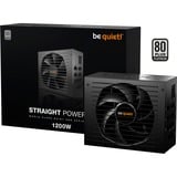 be quiet! Straight Power 12 Platinum alimentation modulaire 1200 watt Noir, 2x 12VHPWR, 4x PCIe, 80 Plus Platinium, 1200 W, 110 - 240 V, 1270 W, 50/60 Hz, 15/7.5 A, 150 W