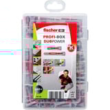 fischer Profi-Box DuoPower court/long (150 pièces), Cheville Gris clair/Rouge