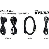 iiyama ProLite T2754MSC-B2AG 27" Moniteur tactile Noir (Mat), 1x HDMI, 1x VGA, 2x USB-A, 68,6 cm (27"), 1920 x 1080 pixels, Full HD, LED, 4 ms, Noir