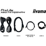iiyama ProLite XB2797QSNPH-B1 27" Moniteur Noir (Mat), 1x DisplayPort, 1x HDMI, 3x USB-C, 2x USB-A, 1x RJ-45, 68,6 cm (27"), 2560 x 1440 pixels, Quad HD, Noir