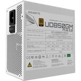 GIGABYTE UD850GM PG5W Bloc d'Alimentation - PCIe 5.0, 80 PLUS Gold, Design entièrement modulaire, Ventilateur 120 mm, Compatible ATX 3.0, Prise EU, 850 Watt alimentation  Blanc, 80 PLUS Gold, Design entièrement modulaire, Ventilateur 120 mm, Compatible ATX 3.0, Prise EU, 850 W, 100 - 240 V, 50/60 Hz, 12 A, Actif, 105 W