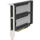 Icy Dock MB842M5P-B, Carte d'interface Noir/Argent